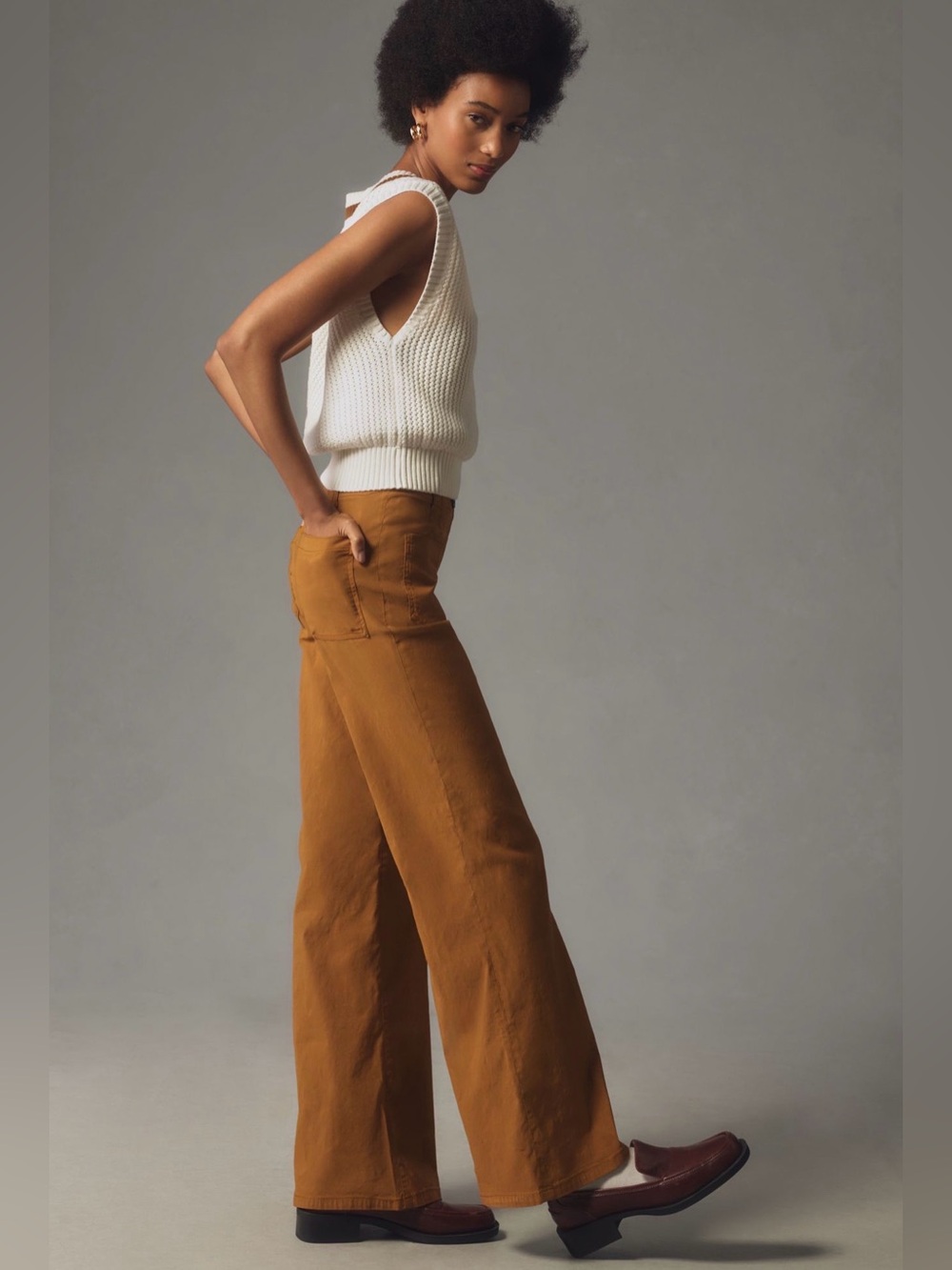 MAEVE The Junie High-Rise Flare Pants Bronze Magic Fabric 26 - Picture 4 of 16